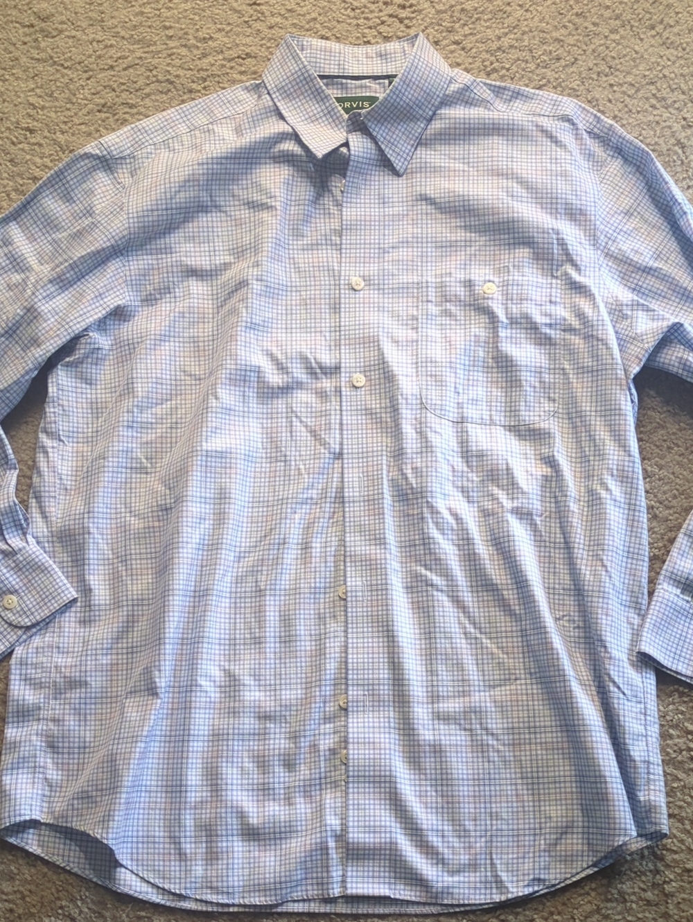 Orvis Men’s Blue Check Button-Down Shirt